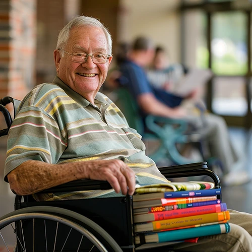 senior man with books