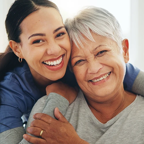 women hugging