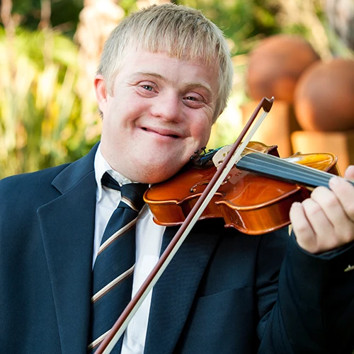 man playing violin