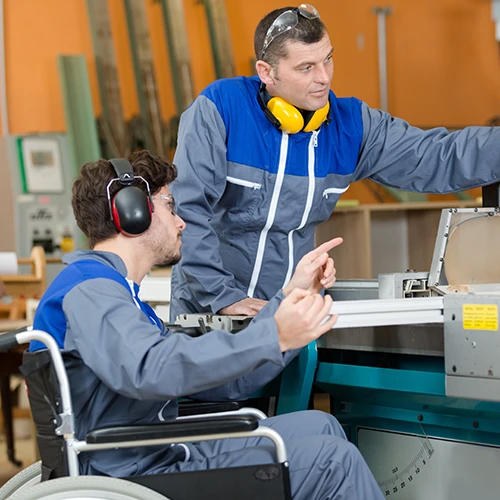 disabled worker in factory 