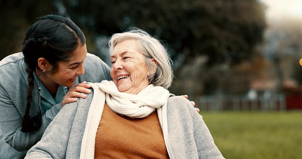 woman with caregiver